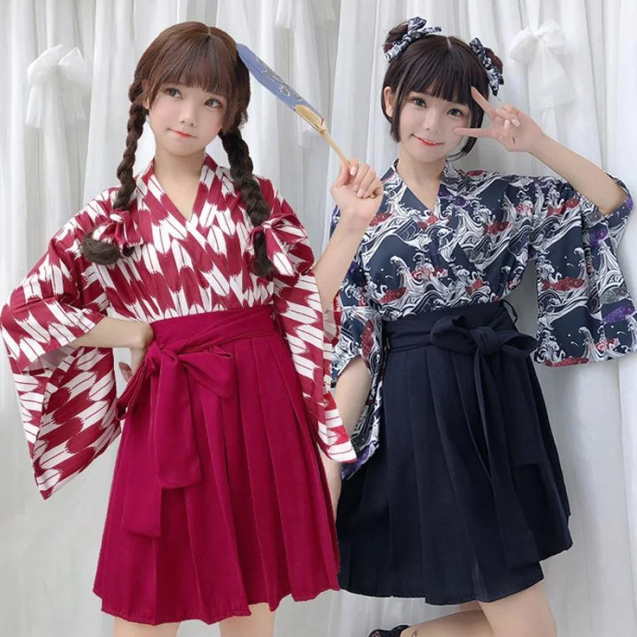 CLEARANCEVintage Kimono Top Pleated Skirt Set J40364 - cosfun CLEARANCEVintage Kimono Top Pleated Skirt Set J40364 - cosfun