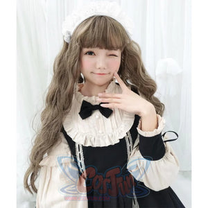 Vintage Lace Up Bow Pleated Frill Nice Clean-Cut Lolita Dress Mp006130