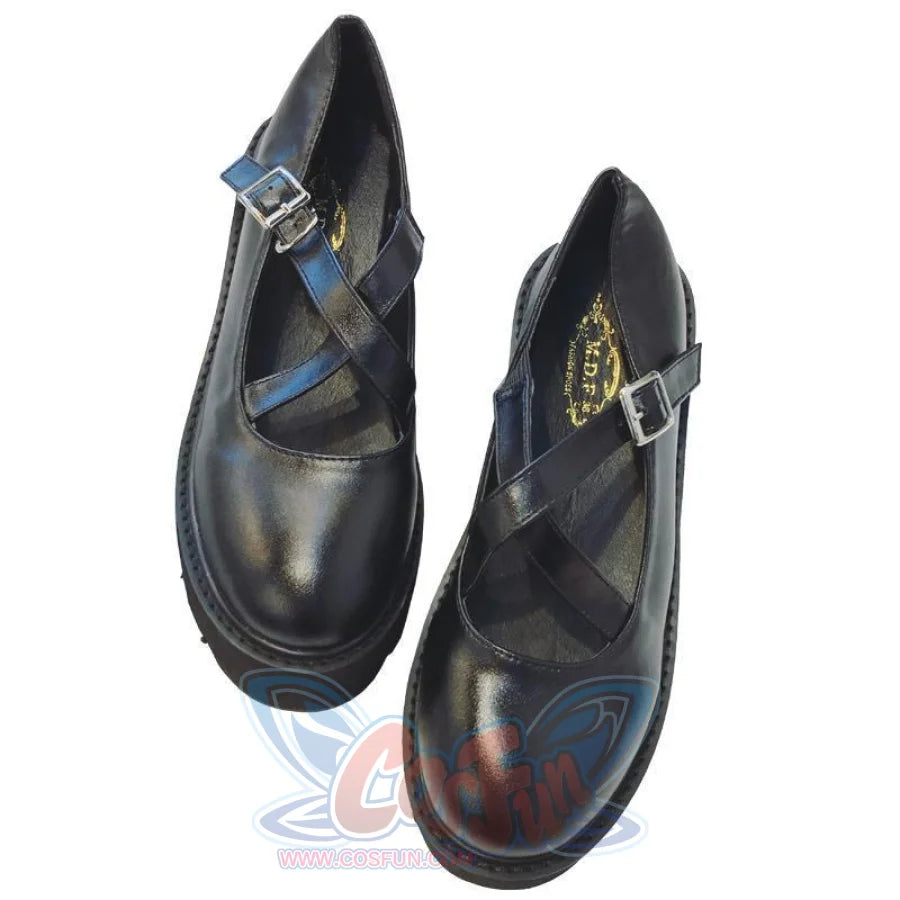 Vintage Mary Jane Shoes Platform Strap Buckle Flats Mp006174 35 Janes