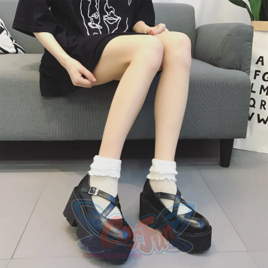 Vintage Mary Jane Shoes Platform Strap Buckle Flats Mp006174 Janes
