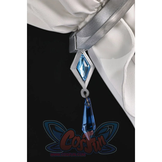 Vodyanitsa cosplay costume wrist ornament detail with a silver-tone band and hanging blue gem-like drops.