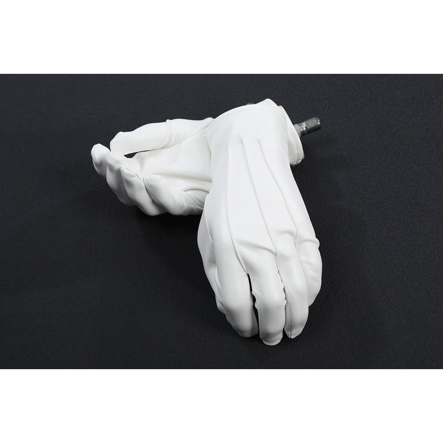 The Boys Torpedo cosplay white gloves flat lay keeps clean finger shaping for the uniform set.