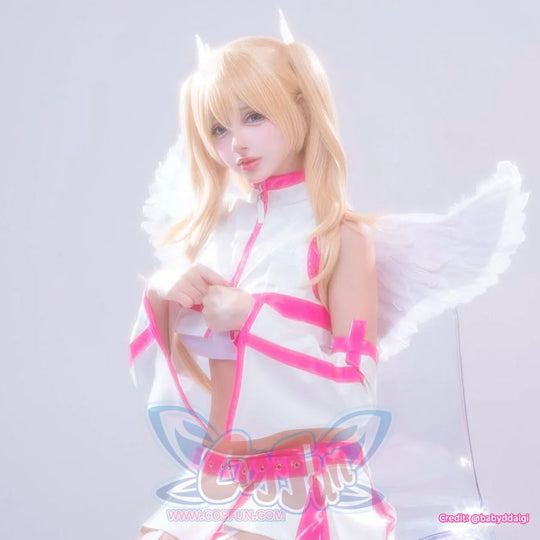 Game Genshin Impact Fischl Cosplay Wig + Pigtails Long Curly Hair C00146 Wigs