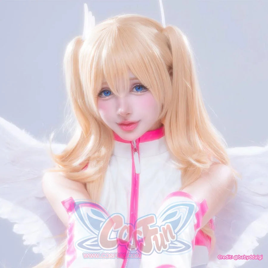 Game Genshin Impact Fischl Cosplay Wig + Pigtails Long Curly Hair C00146 Wigs