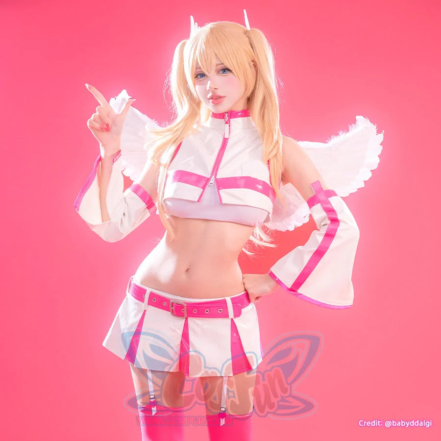 Game Genshin Impact Fischl Cosplay Wig + Pigtails Long Curly Hair C00146 Wigs