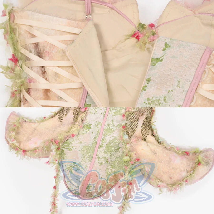 Forest Spirit Fairycore Woodland Gown Spring Corset Bodice Dress