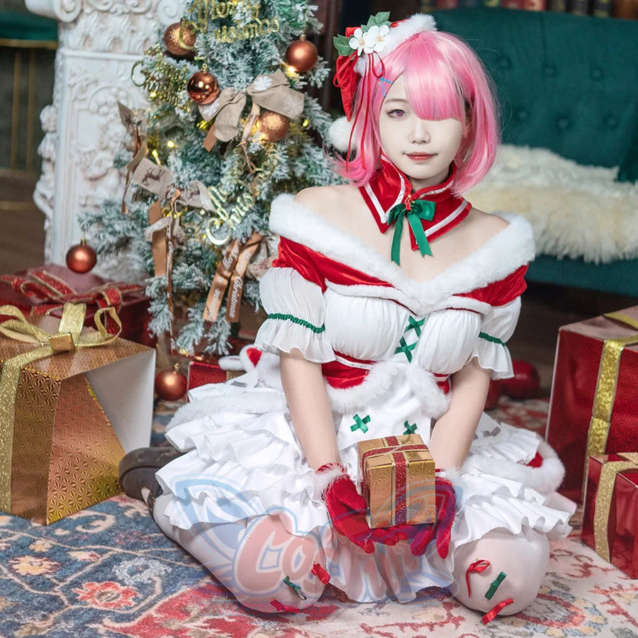 Re: Zero − Starting Life In Another World Ram Cosplay Christmas Outfit C00880 Costumes