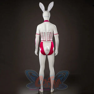 Peacemaker Jaina Hudson White Rabbit cosplay costume turns the white back panel and pink bunny ears.