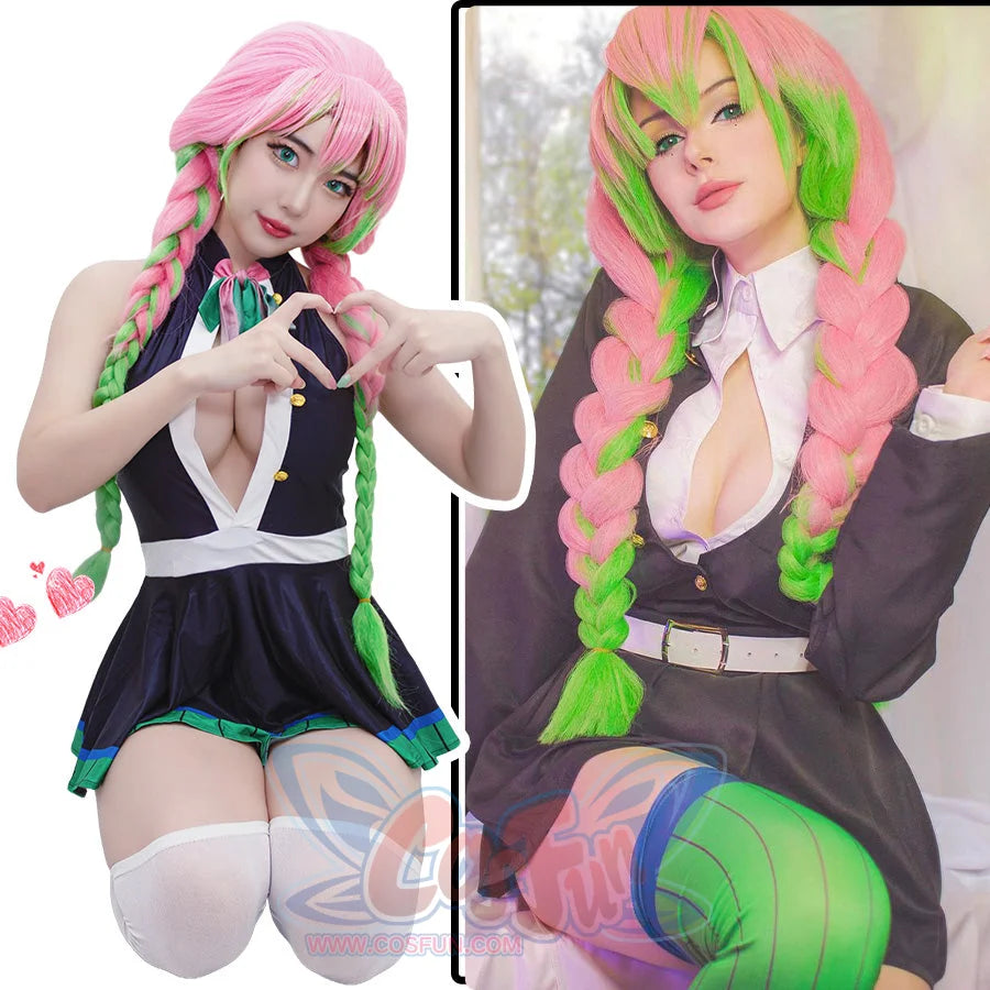 Demon Slayer Kimetsu No Yaiba Kanroji Mitsuri Cosplay Wig Braids Hair Mp005669 Wigs