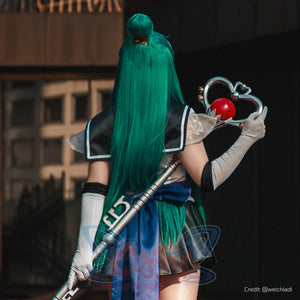 Sailor Soldiers Sailor Pluto Meiou Setsuna Cosplay Wig Long Hair with Bun CLT1065