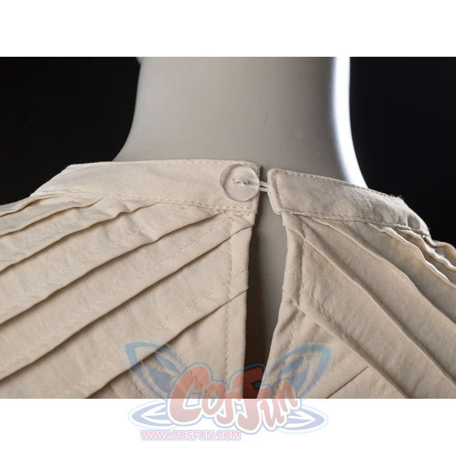 Witch Hat Atelier Coco Tetia Richeh cosplay robe back collar detail fastens cream pleats under a small button.