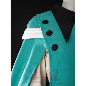 Witch Hat Atelier Coco Tetia Richeh cosplay cloak shoulder detail stacks black buttons above a white band.