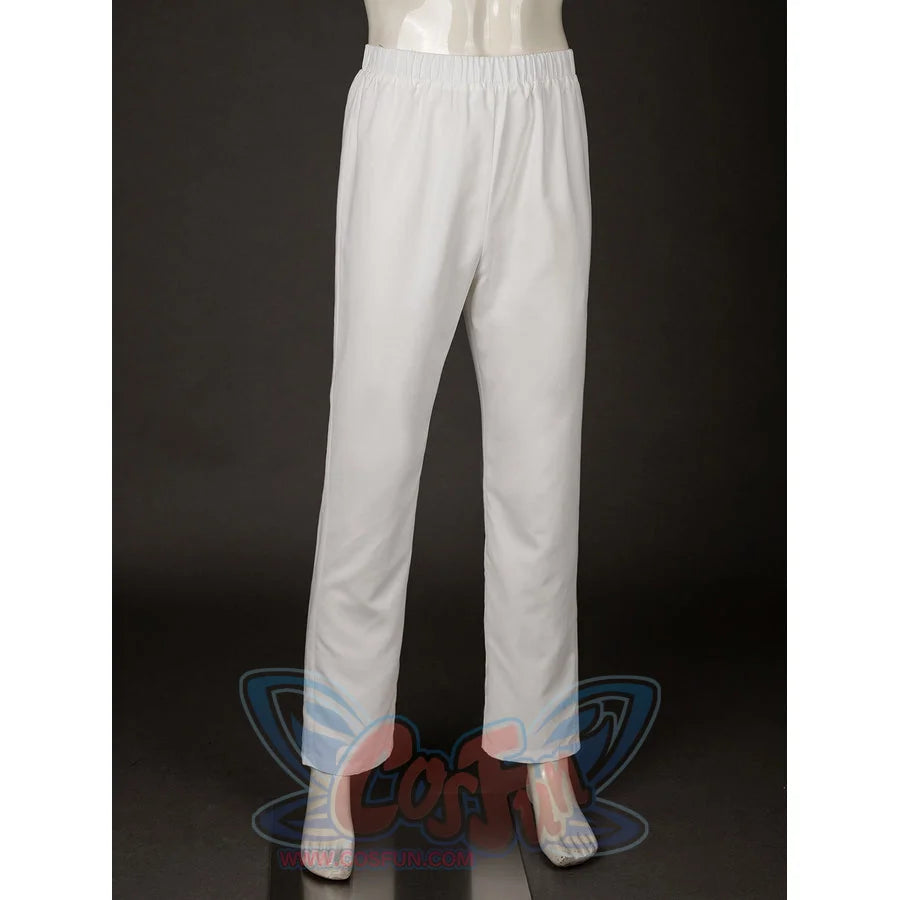 Witch Hat Atelier Qifrey cosplay pants front view presents cropped white trousers below the robe set.