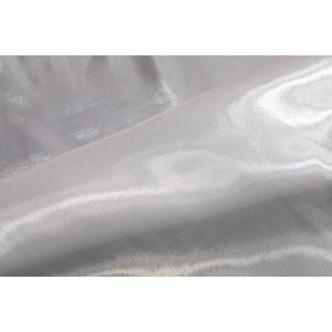 Wuthering Waves Aemeath cosplay glossy satin detail highlights smooth white fabric with soft reflective folds.
