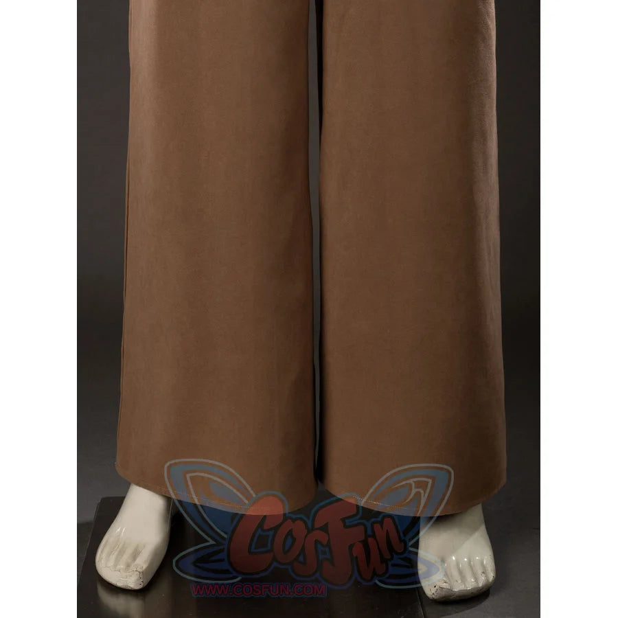 Yoda Master cosplay costume gathers the brushed cotton fabric into simple wide leg trousers for a loose character fit.