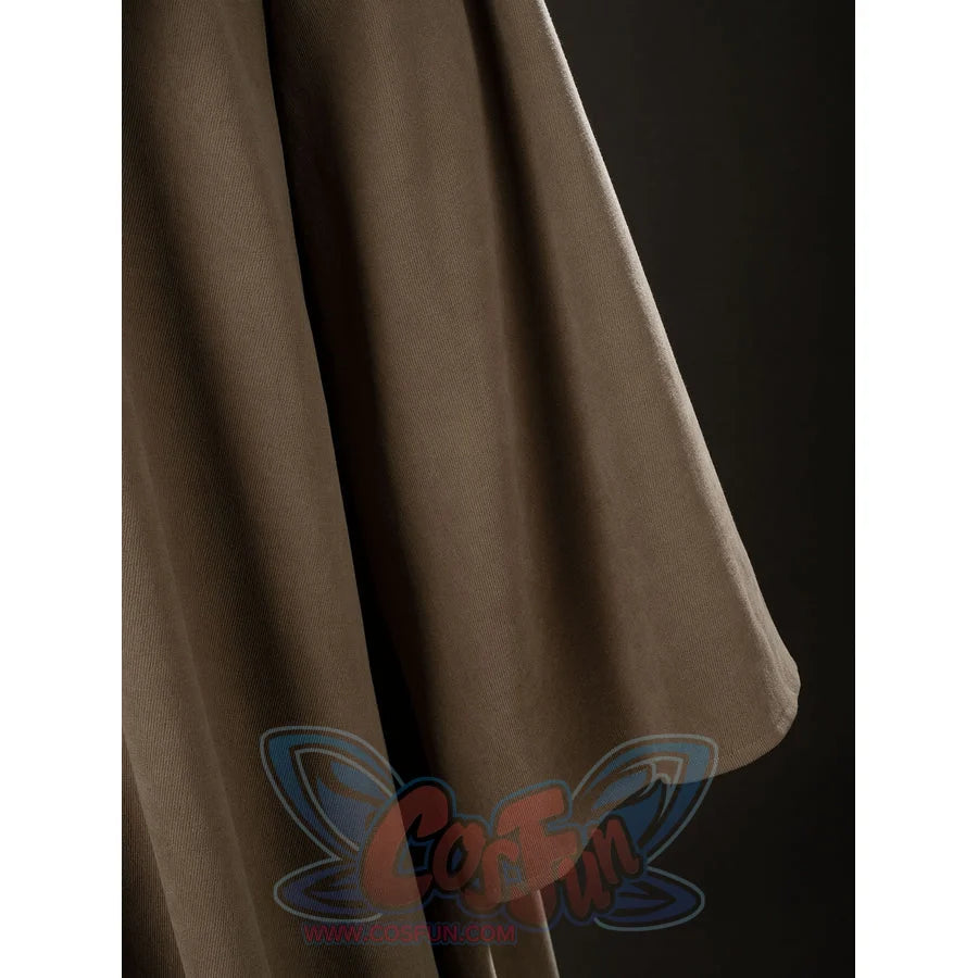 Yoda Master cosplay costume layers soft knit fabric into a flared sleeve construction with clean stitching and folds.