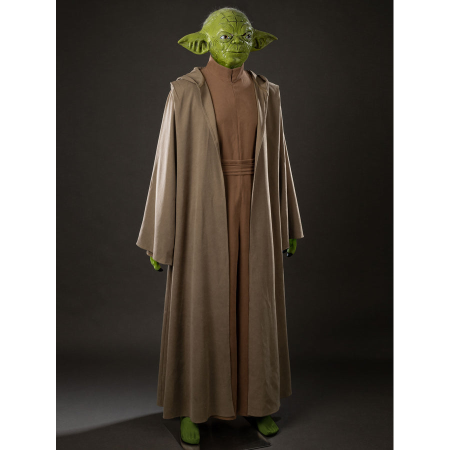 Yoda Master cosplay costume gathers soft cotton robes and a detailed latex headpiece to complete the character look.