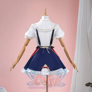 1883 Science and Medium Yongchu Taffy cosplay costume presents the back detail of a white shirt attached to suspenders.