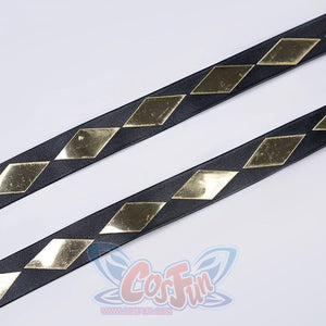 1883 Science and Medium Yongchu Taffy cosplay costume includes two black straps accented by gold-tone diamond shapes.