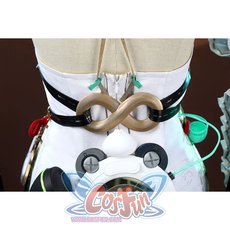Zenless Zone Zero Dialyn cosplay back waist accessory sets mint cord around gold-tone panda hardware
