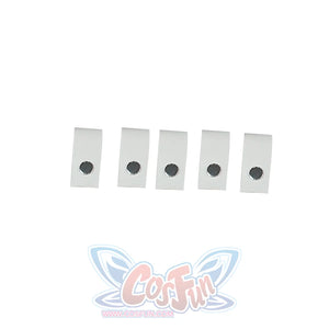 Zenless Zone Zero Promeia cosplay costume flat lay arranges small adhesive patches for the costume props.