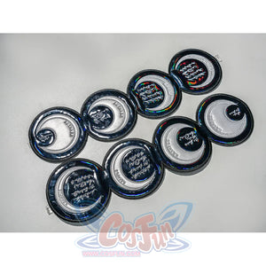 Zenless Zone Zero Promeia cosplay costume hair ring detail arranges round dark clips with metallic edge accents.