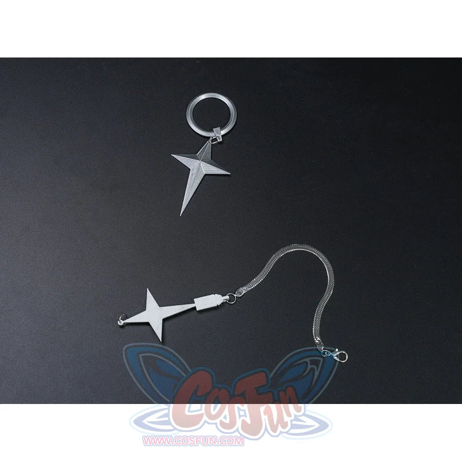 Zenless Zone Zero Ramiel cosplay costume ear clip detail pairs silver star shapes with a short chain accent.