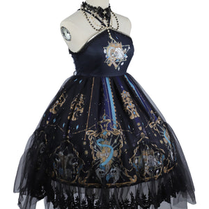 Vintage Gothic Lolita High Waist Jumper Skirt Sets