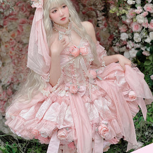 Original Sweet Fairy Rose Lolita Princess Dress Sets S22634