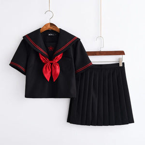 School Uniform Sakura Embroideried Novelty Sailor Suits Yankee Uniform J40138