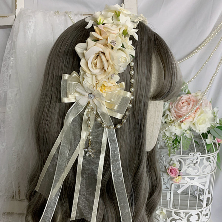 Original Elegant Tea Party Lolita Flowers Hairband
