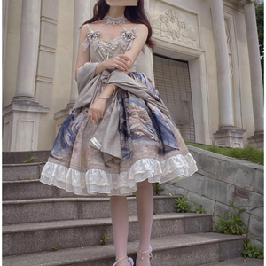 Big Swing Elegant Oil Printing Lolita Dress