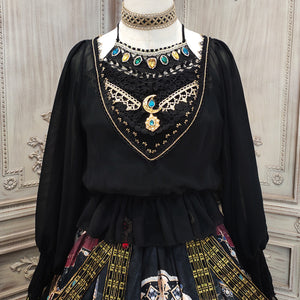 Egypt Style Lolita Backless Long Sleeve Smock and Vest