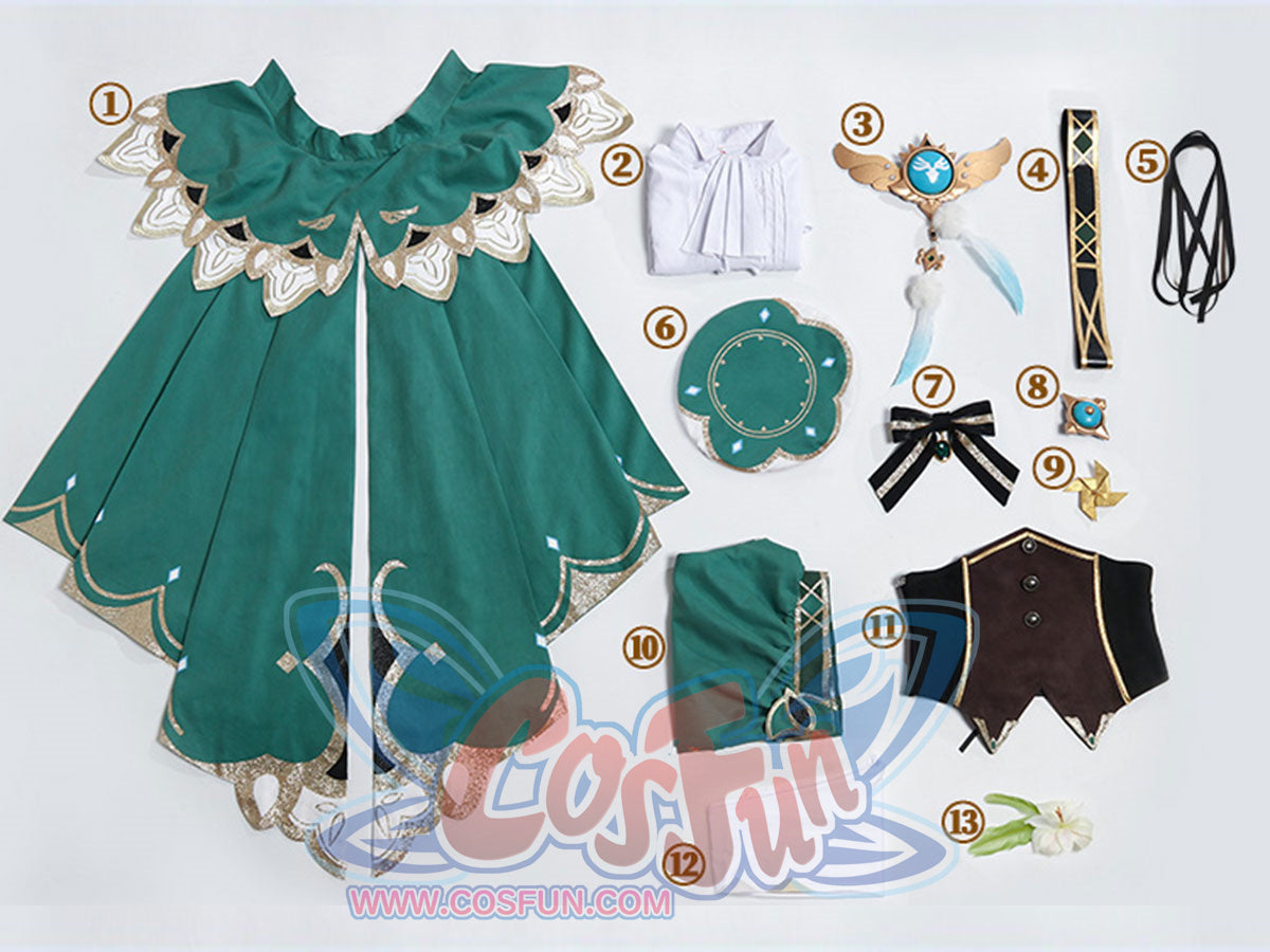 Ready to Ship Genshin Impact Venti Barbatos Cosplay Costume C02889  AAA