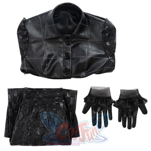 2021 Movie Cruella Estella De Vil Black Leather Outfits Cosplay Costume C00544 Costumes