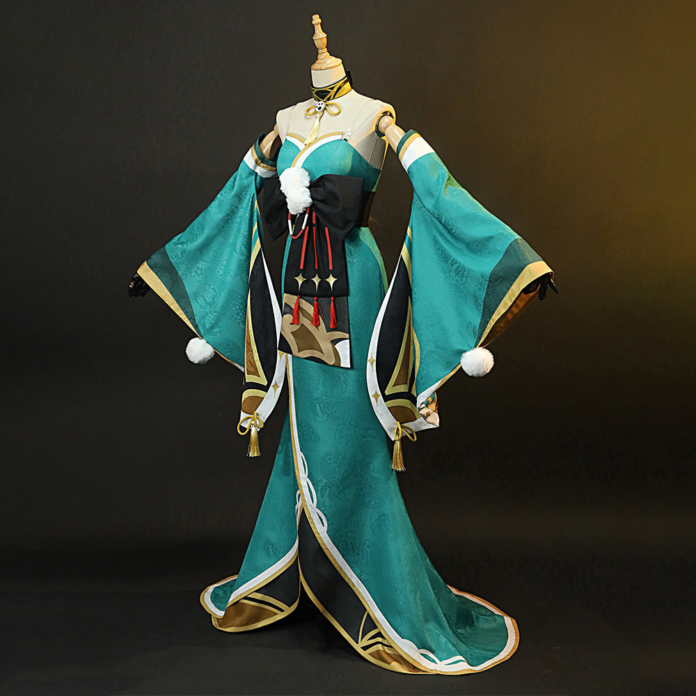 Game Genshin Impact Gorou Miss Hina Cosplay Costume Jacquard Version C00965
