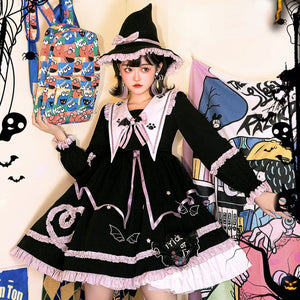 Halloween Gothic Thicken Lolita Long Sleeve Dress