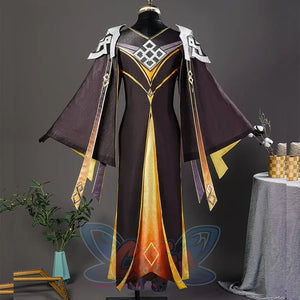 Genshin Impact Rex Lapis Zhongli Cosplay Costume C07433  A