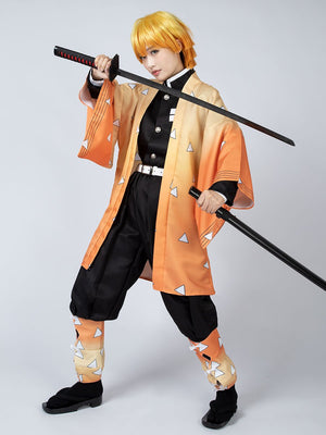 Demon Slayer Kimetsu No Yaiba Agatsuma Zenitsu Cosplay Costume Mp005110 Costumes