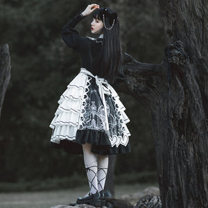 Spring Vintage Patchwork Lolita Long-sleeved Dress Sets