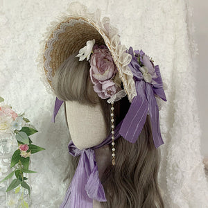 Elegant and Classic Lolita Flowers Straw Hat