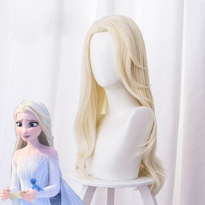 2Nd Movie Snow Ice Queen Elsa Cosplay Wigs Long Blond Wavy Hairs Mp006058