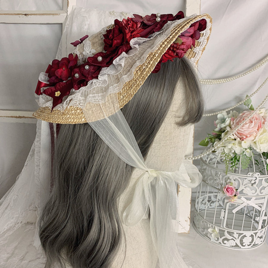 Original Gorgeous and Elegant Lolita Straw Hat