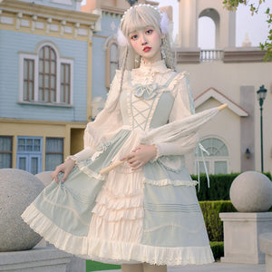 Japanese Sweet Pastoral Style Lolita Jumper Skirt Sets