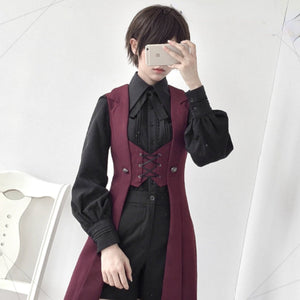 Medieval Retro Dark Handsome Lolita Long Vest