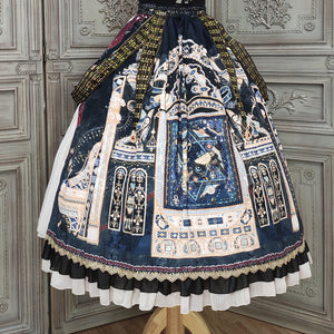 Egypt Style Gorgeous Side Opening Lolita Printed Skirt