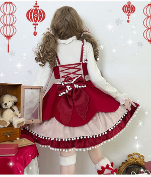 Winter Woolen Bow Sweet and Lovely Lolita Dress
