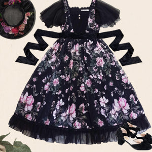 Rose of French Elegant Summer Lolita Short-sleeved Dress