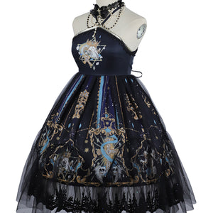 Vintage Gothic Lolita High Waist Jumper Skirt Sets