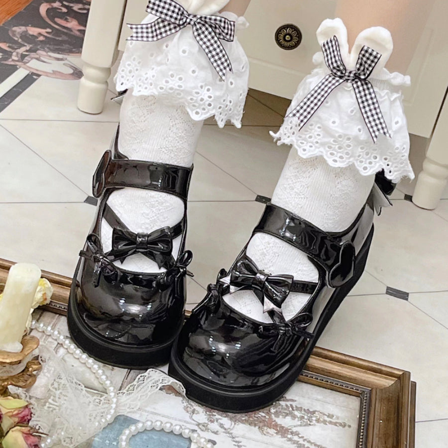 Hell Nurse Y2K Round Toe Double Belts Punk Lolita Shoes Platforms